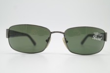 Vintage Sunglasses Persol 2222-b 513/31 Metallic Silver Black Oval