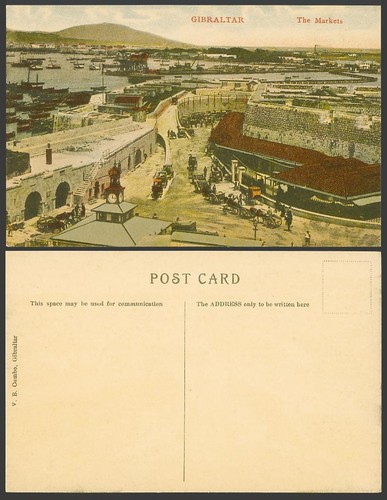 Gibraltar old colour postcard - old,