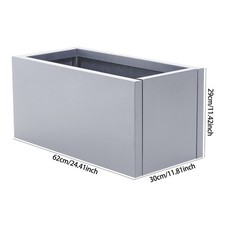 32cm-70cm Stone Effect Square Zinc Steel Planter Trough Flower Pot Patio Planter