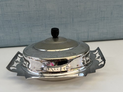 Epns lidded butter dish with - epns,
