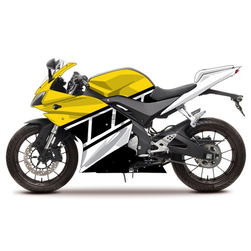 Yellow race decal fairing - yellow,