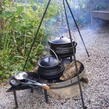 Cauldron Cast Iron Potjie African Pot Deep Camping Cooking Pot Campfire Stew Pot