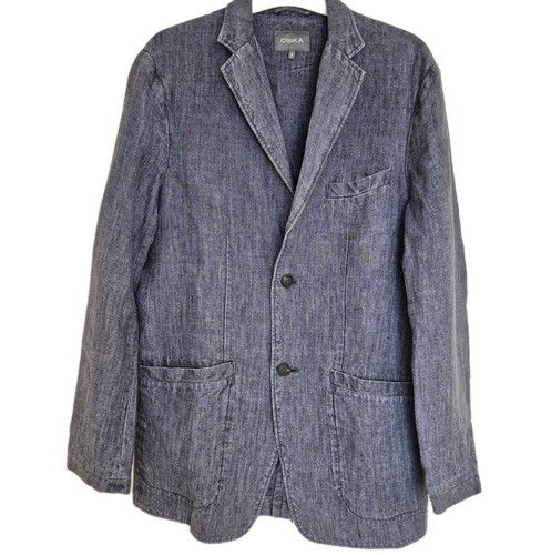 Oska men linen indigo blue - oska, men's