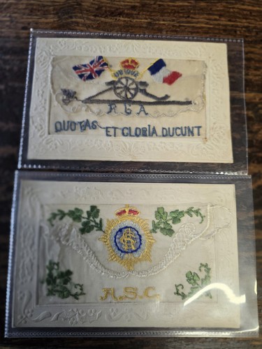 Ww1 embroidered silk - embroidered, postcards