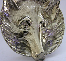 ENGLISH SILVER PLATED FOX HEAD DISH c1940 ANIMAL HUNTING SHOOTING 154g