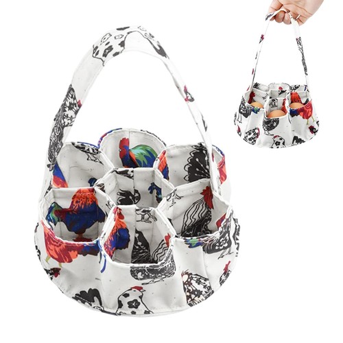 Egg collecting basket - collecting, basket,canvas