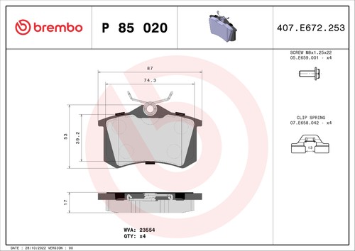 Brembo brake shoes kit - shoes, for