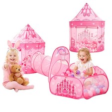 3-in-1 Kids Play Tent Baby Crawl Tunnel Ball Pit Boys Girls Toy Playhouse Pop Up
