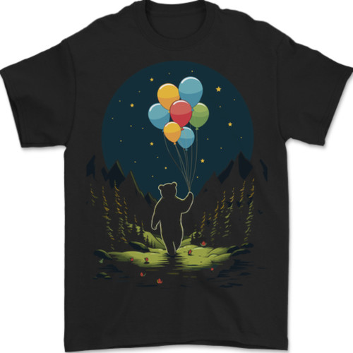 Teddy bear holding balloons - a,