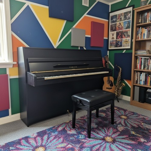 Yamaha black upright - upright, and