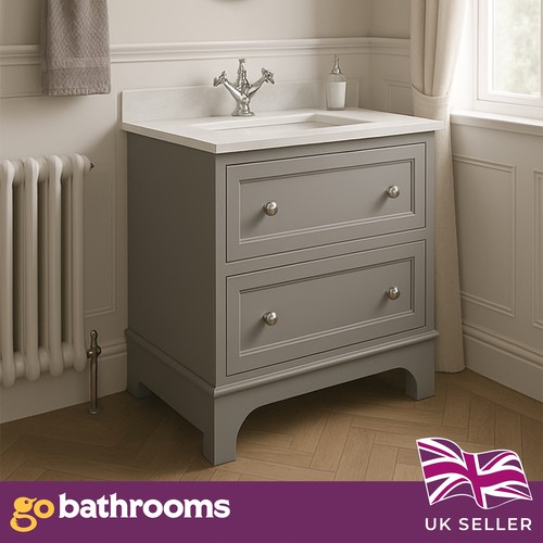 Grey bathroom vanity - vanity, with