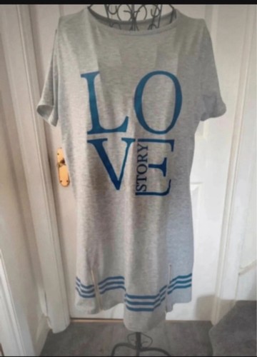 Ladies nightshirt grey - grey, with