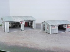 N Scale Buildings - (2) Workshop Sheds  Pre-Cut Cardstock kit set 
