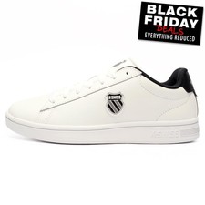 K Swiss Court Shield II Mens Classic Casual Leather Retro Fashion Trainers White