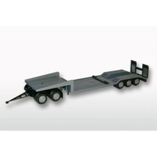 Emek 89008 - Trailer 3 Axle Low Loader Grey & Dolly - Low Loader Trailer - 1:25
