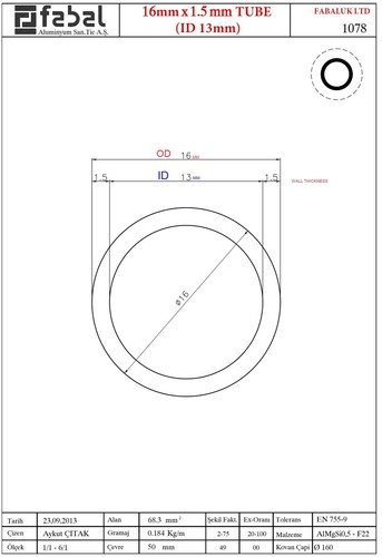 Aluminium round tube - round, pipe