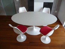 OVAL LAMINATED TULIP TABLE 140x80 LIQUID SAARINEN TABLE MADE IN ITALY 