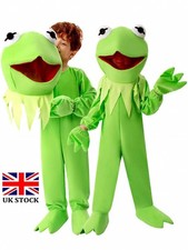 Kids Frog Cosplay Costume Kermit Party Jumpsuit Headgear Gloves Outfit Halloween