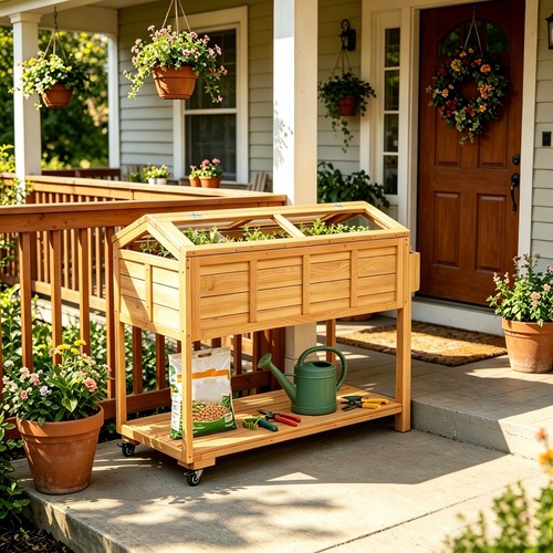 Raised garden bed for herbs - raised,