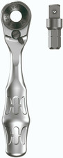 WERA Mini Micro 1/4" Hex Drive Ratchet & 1/4" Hex To 1/4" Square Adaptor, 073230