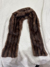 Vintage Real Fur Mink Stole / Wrap – Brown – Satin Lined – Classic 1950s Style