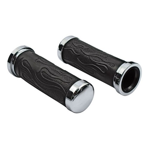 Black chrome flame grips - black/chrome,
