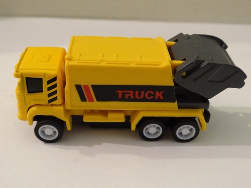 Toy car garbage truck - truck, yellow