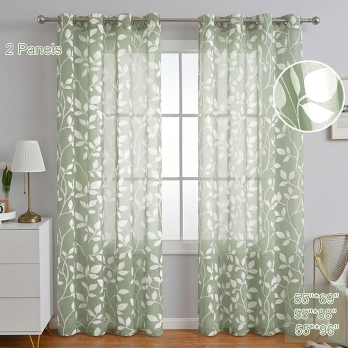 Leaf voile net curtains - leaf,