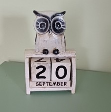 Wood Owl Calendar With Number