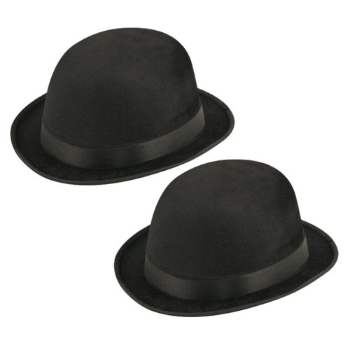 Black velour bowler hat - black,