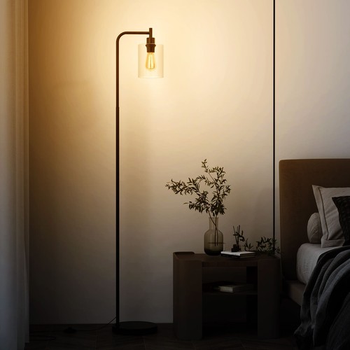 Glass shade floor lamp - glass,