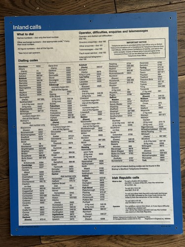 Original telephone box notice - original,