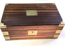 Antique Coromandel Brass Bound Writing Slope. Lap Desk. Secret Drawers. Original