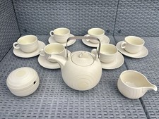 Vintage Hornsea Pottery Concept Tea Set - Teapot, Cups, Saucers, Creamer, Sugar
