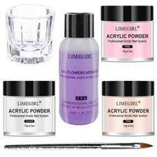 40ml Crystal Liquid With 45ml Acrylic Powder Kit Set Pink White Transparent