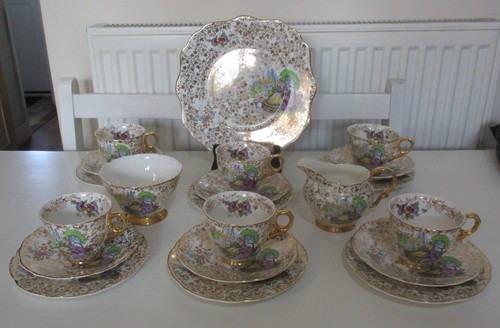 Vintage crinoline lady chintz - vintage,