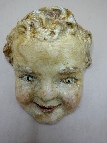 Vintage chalkware cherub wall - vintage,