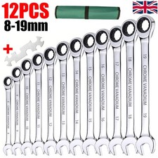 12PCS 72 Tooth Ratchet Spanner Set 8-19MM Fixed Head Combination Wrench Set Tool
