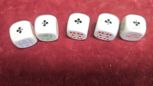 Vintage set poker dice - of, in