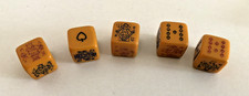 5 x vintage poker dice caramel