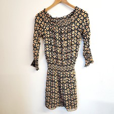 Luisa Spagnoli Chiffon Dress Size Small Black Orange