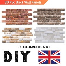 Brick Effect 3D PVC Plastic Wall Panels Decorative Cladding Tiles