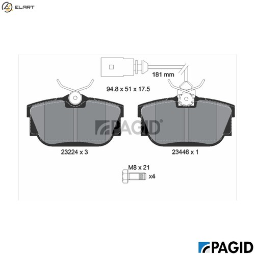 Brake pad set disc - set,