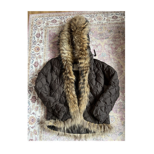 Moncler brown down puffer coat - down,