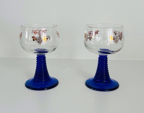 Pair vintage blue stem - vintage,