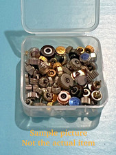 100 Approx Random Mixed Watch Crowns Long & Short Pipe Various Taps Colour Logos