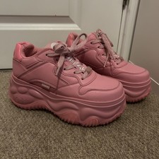 Buffalo Pink Platform Shoes Size 5 Uk