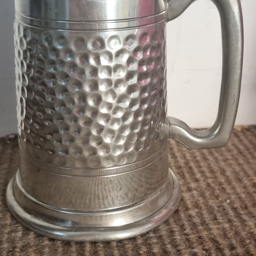 English hammered pewter beer - english,