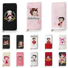 Betty Boop Wallet Cartoon Zip PU Long Wallet Coin Purse Card Case Women Purses