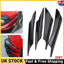 8x Glossy Black Bumper Fin Canard Splitter Diffuser Spoiler Lip Car Styling UK